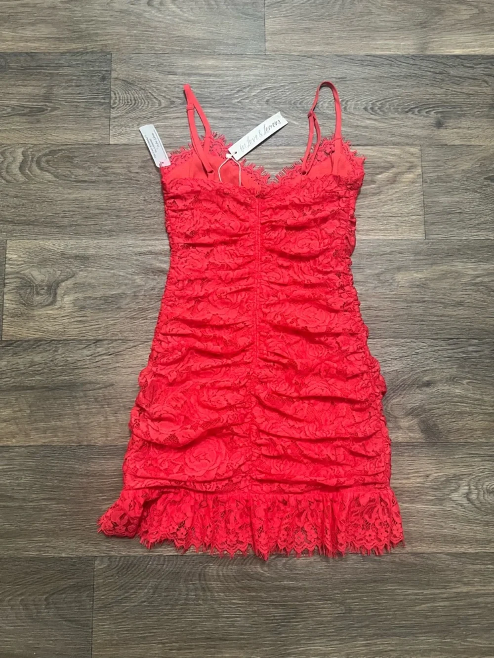 NEW For Love & Lemons Della Mini Dress Size Small Red NWT Lace